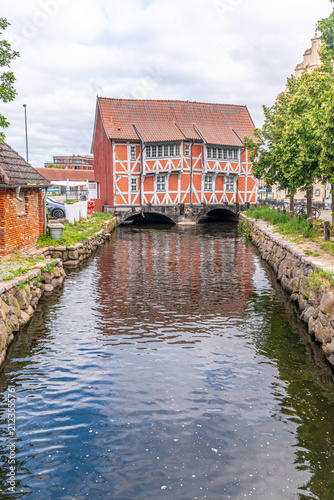 View at the Round Pit in the streets of Wismar in Germany