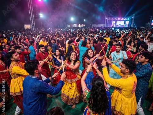 Youth Garba Dance Circle – DJ Night Navratri Festival Celebration Banner