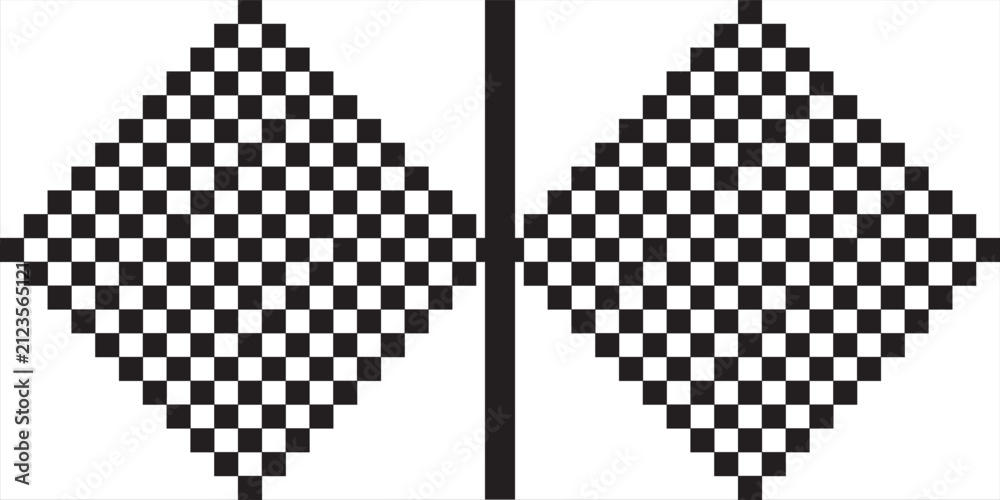 Fototapeta premium Checkered flag wave on white background design for sport race championship vector illustration.