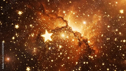 Vivid Galaxy Nebula with Bright Stars and Cosmic Dust in Deep Space Aerial Shot