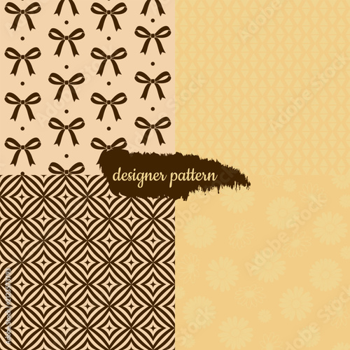 Retro geometric and botanical seamless textures pack