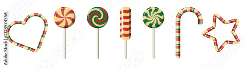 Foto Set of different vector illustrations  of candies