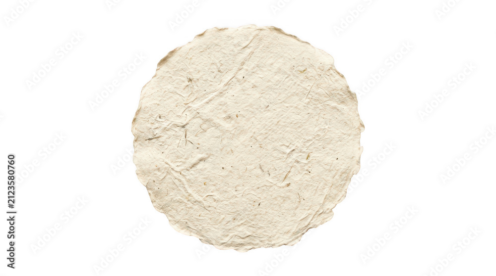 Fototapeta premium Handmade paper circle isolated on transparent background