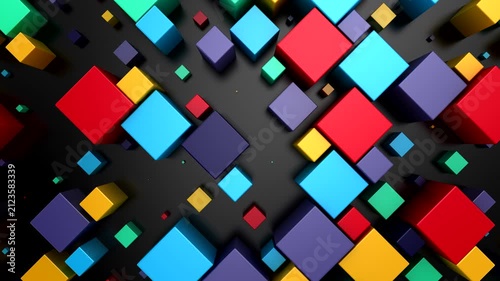 Background of Cubes. Abstract motion, loop, 3d rendering, 4k resolution
