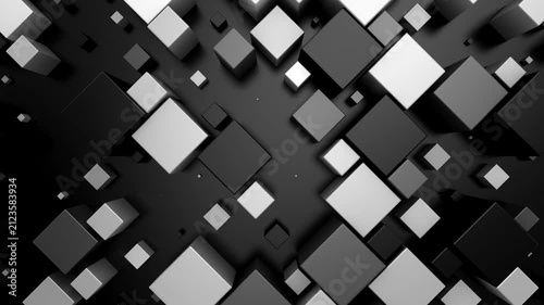 Background of Cubes. Abstract motion, loop, 3d rendering, 4k resolution
