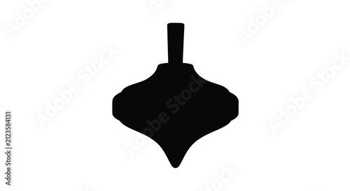 Spinning top silhouette against a white background