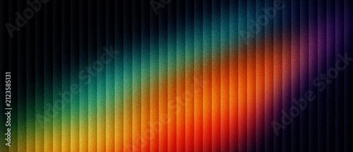 Canvastavla Abstract rainbow light spectrum on vertical black fins