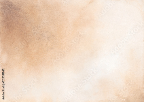 Mediterranean Tuscan Style Beige Watercolor Wash on Old Manuscript