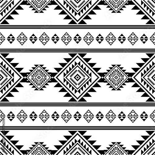 Geometric ethnic Navajo seamless abstract pattern. Native American ethnic repeat vector illustration. For background , wallpaper, clothing, decorative, textile, texture, ornament, wrapping, batik