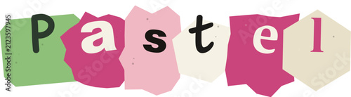 Colorful pastel text with playful cutout letters