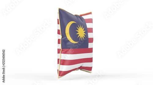 Pillow with the flag of Malaysia on white background