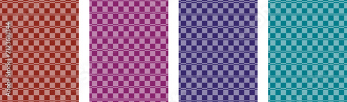 Geometric Seamless Pattern Set Minimalist Dashed Line Grid Background Texture Abstract Fabric Swatches Collection Pixel Art Style Vector Illustration
