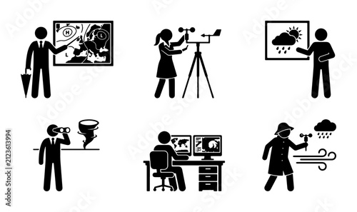 Foto Weather Forecast Icons: Meteorology, Climate Science, and Atmospheric Phenomena