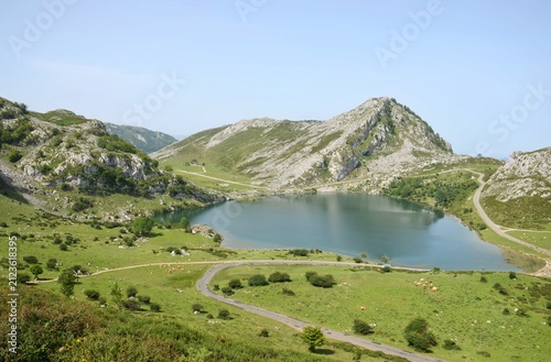 Canvas Print lake and mountains