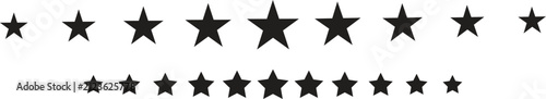  Black Star Rating Icons Set Isolated on White Background Vector Style
