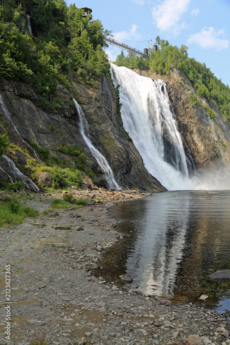 Side view at Montmorency Falls vertical - Quebec, Canada