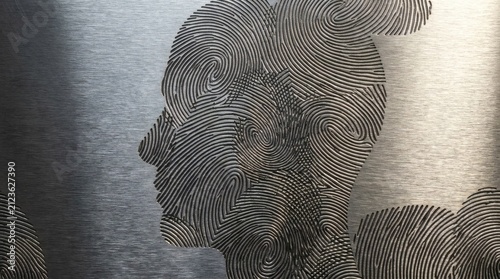 Close Up Fingerprint Face Metal Texture