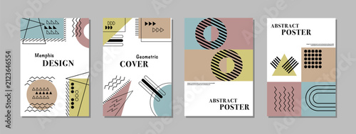 Abstract background color cover set. Geometric background shape graphic minimal memphis design vector illustration.Design for art work, business, poster, cover, art, template, media, social