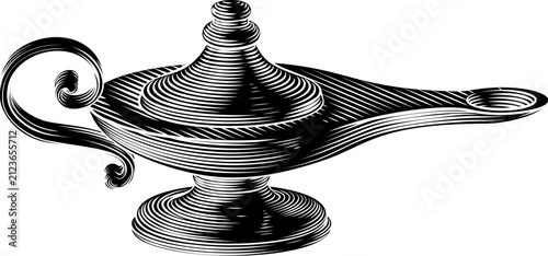Oil Magic Antique Lamp Concept Illustration