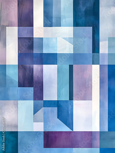 Abstract geometric pattern in blue and purple shades with modern design.