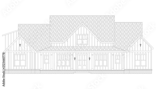 Modern USA House Front Elevation Architectural