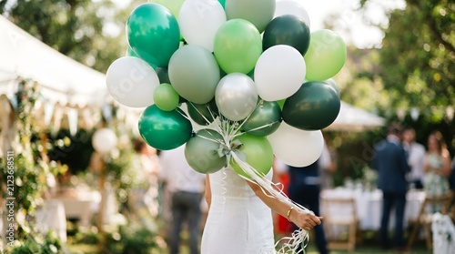 Green and White Pakistan Independence Day Balloons for 14 August Celebration