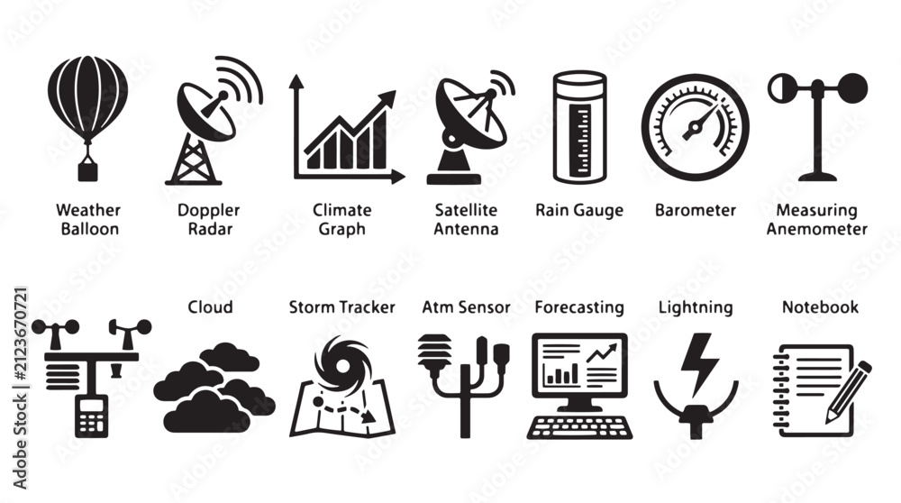 Obraz premium Astronomy and space science icons set, 15 black vector symbols for astrophysics and stargazing, telescope and observatory research graphics