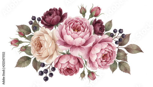 Pink and Mauve Rose Bouquet Transparent Background