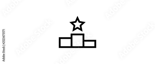 Podium Trophy Star Icon Isolated