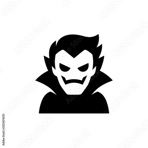 White Line Art Villain Silhouette Isolated