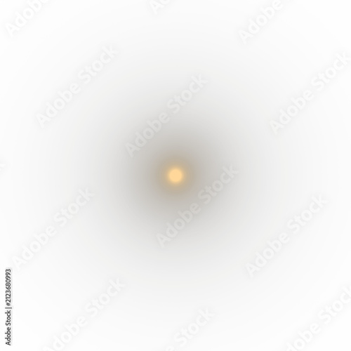 A glowing light orb in the center of a soft focus background