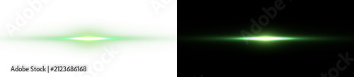 Photography Lime green glowing lens flare with luminous horizontal light streak and neon flash effect on split background
