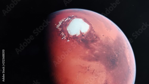 Medium Shot of the Northern Polar Ice Cap of Mars The Red Planet 