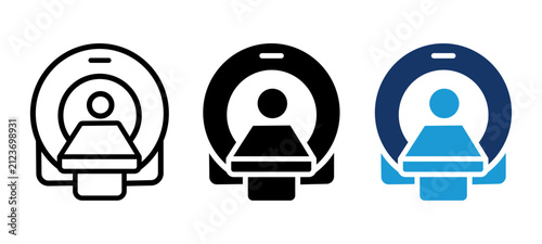 фотографія MRI Scanner Machine Icons Set for Medical Diagnostic Design