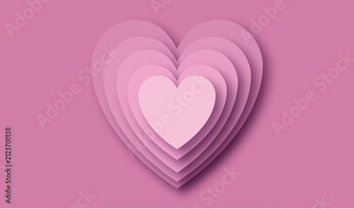 paper cut art background for valentine's day. Valentine's day concept , vector illustration