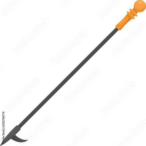 Konstfotografi Fireplace Poker Tool Flat Illustration