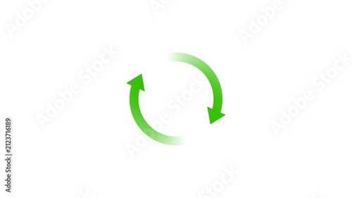 Circle arrow refresh or reload icon animation. Animated loading progress on white background.