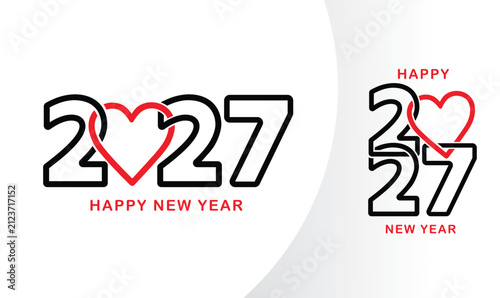 modern 2027 love line number design