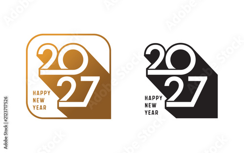 modern 2027 black gold number design