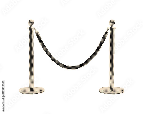 Fotografía Vintage velvet rope barrier with chrome stanchions for event security and crowd control