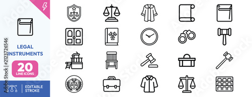 Bild auf Leinwand Legal symbols set