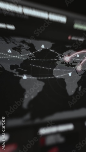 Obraz na płótnie Vertical Global Threat Trajectory Network