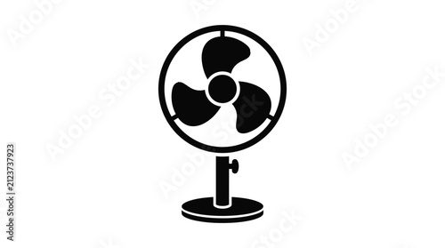 Electric fan silhouette on a white background simple monochrome design