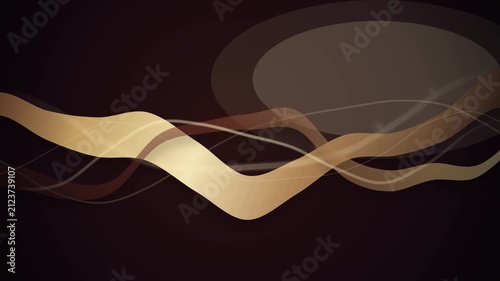 Elegant Abstract Golden Fluid Wave Lines on a Dark Brown Luxury Background for Modern Graphic Design