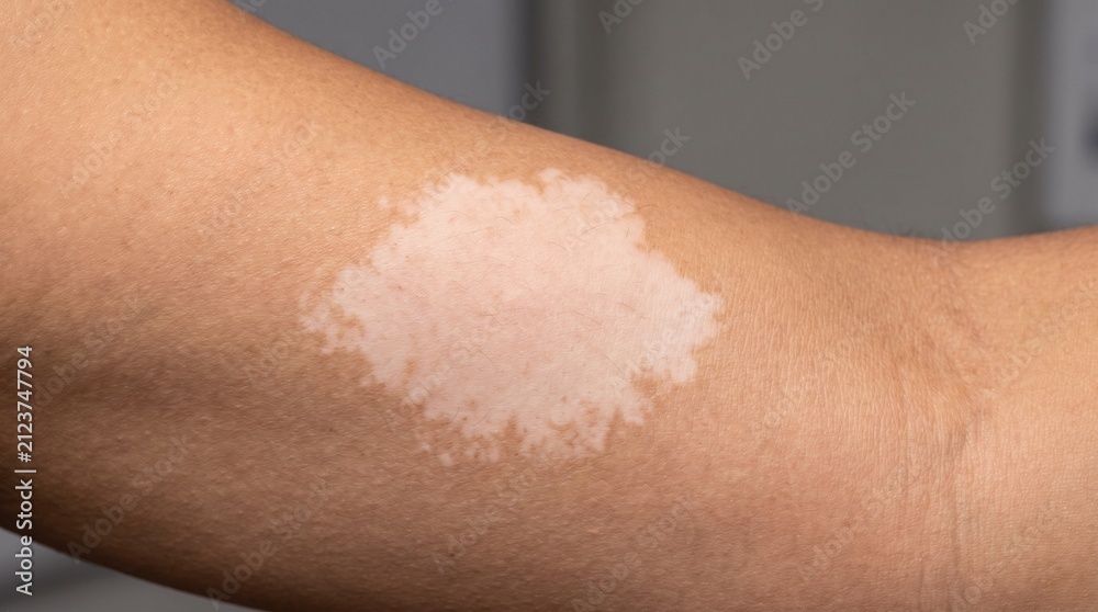 Fototapeta premium Nevus Depigmentosus Congenital Hypopigmented Birthmark Realistic Clinical Dermatology Close Up Photograph