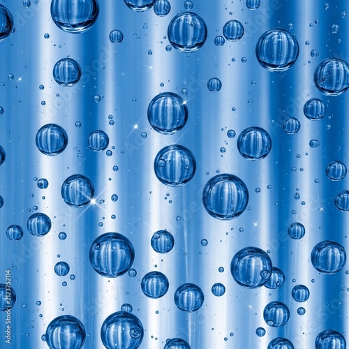 Azure Depths: Suspended Spheres of Light