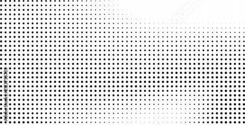 Canvas Print Halftone square pattern background, black and white geometric dot texture vector
