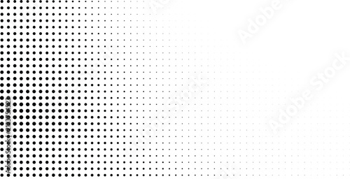 Fotografie Halftone dot pattern background, black and white gradient texture, minimalist ge