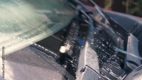 Windscreen wash spraying onto wind shield 