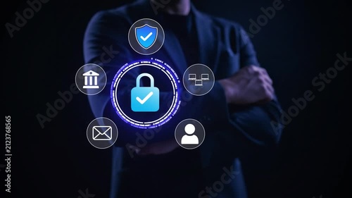 Cybersecurity and Data Protection Information privacy antivirus, user privacy security and encryption, Internet network security system, secure internet access Future technology and cybernetics.